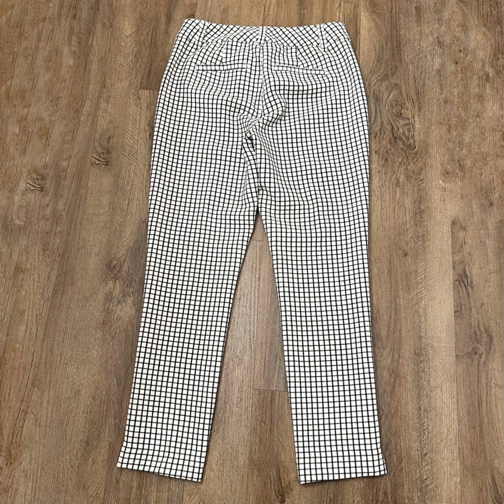 Cabi Windowpane Plaid Trousers Black White 3203 Size 2 - Picture 6 of 13